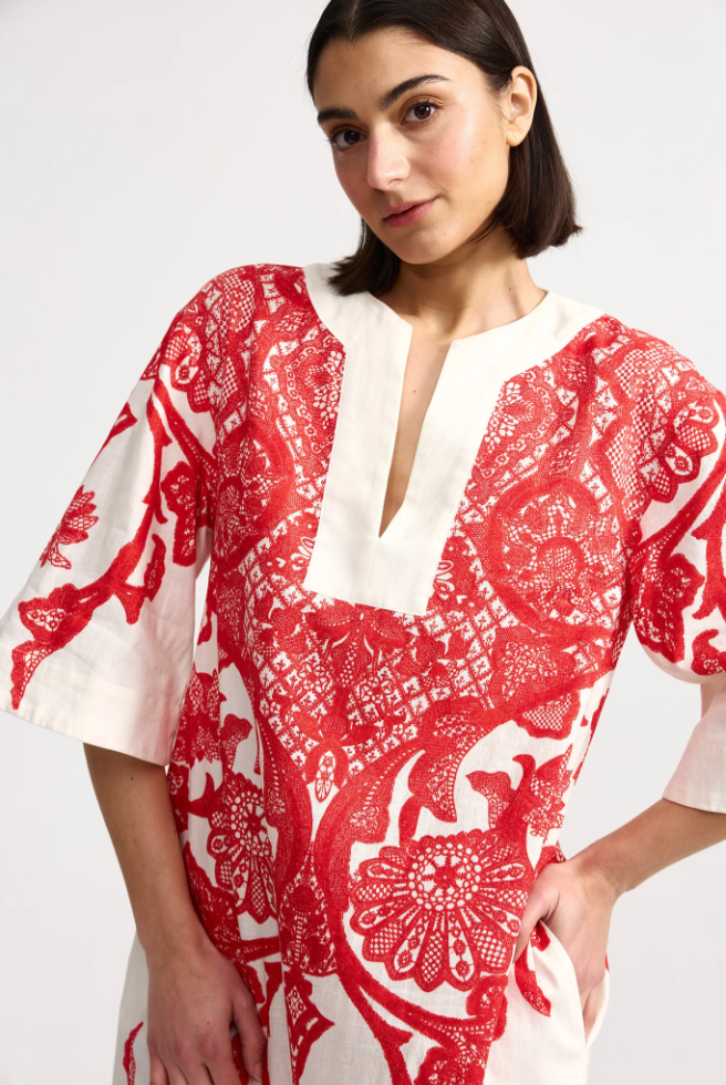 Bridget Dress in Ruby Antique