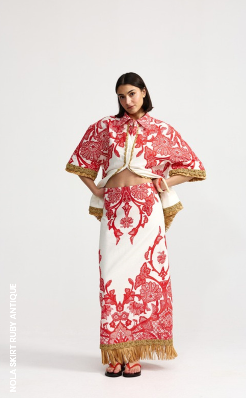 Nola Skirt in Ruby Antique