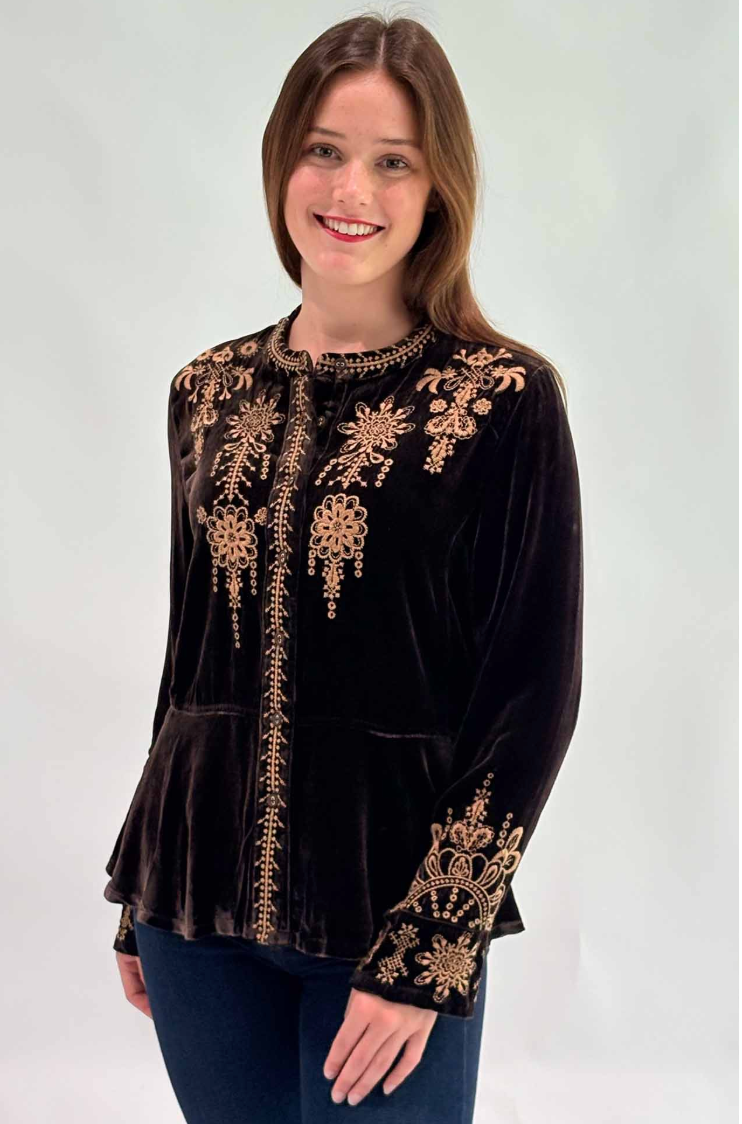 Velvet Peplum Jacket - Mark