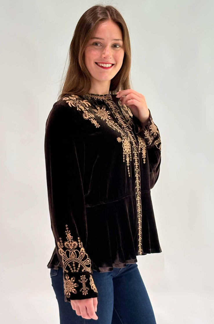 Velvet Peplum Jacket - Mark