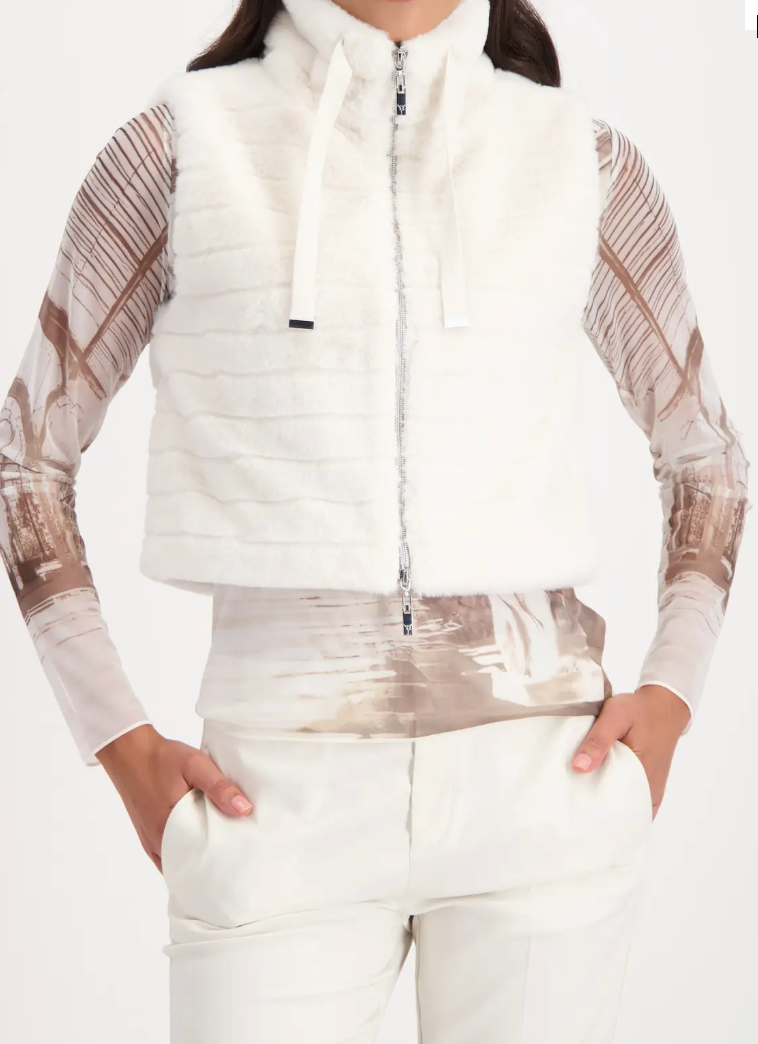 CASHMERE WAIST COAT FAKE FUR