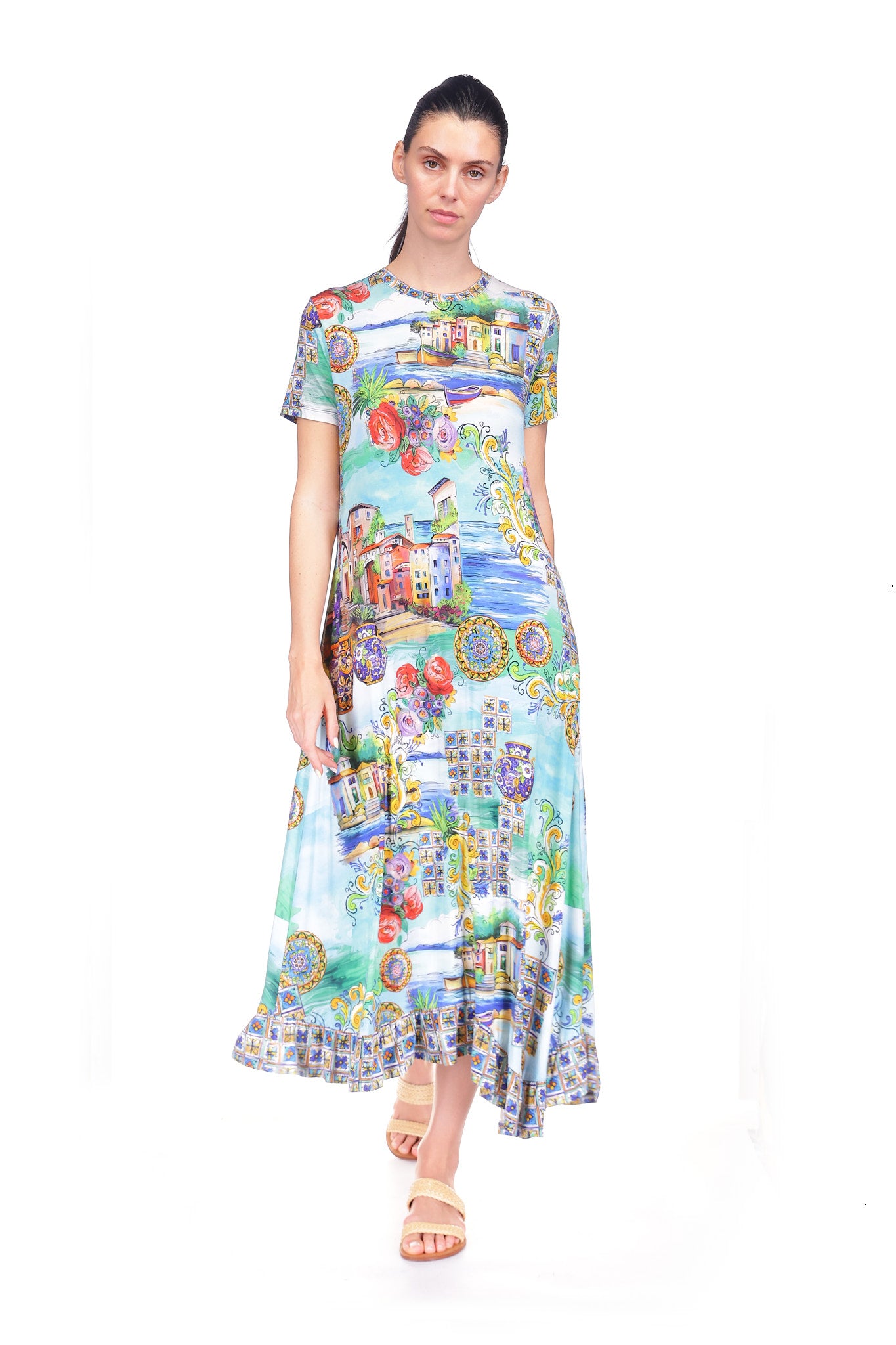 The Janie Favorite Asymmetric Hem SS Dress