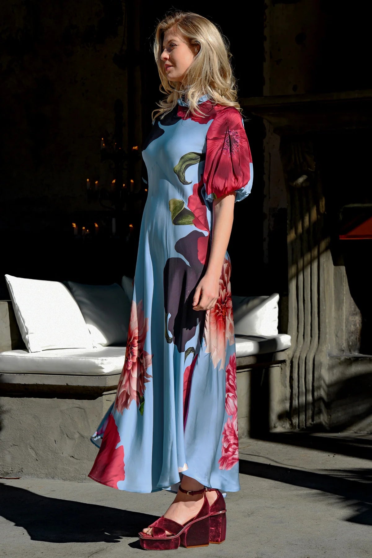 In the Limelight Dress Blue Floral