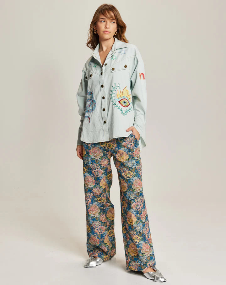 ADELYN DENIM EMB SHIRT