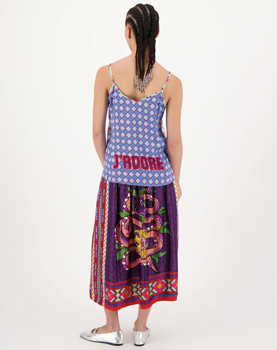 Vanessa Printed Midi Skirt Dragon