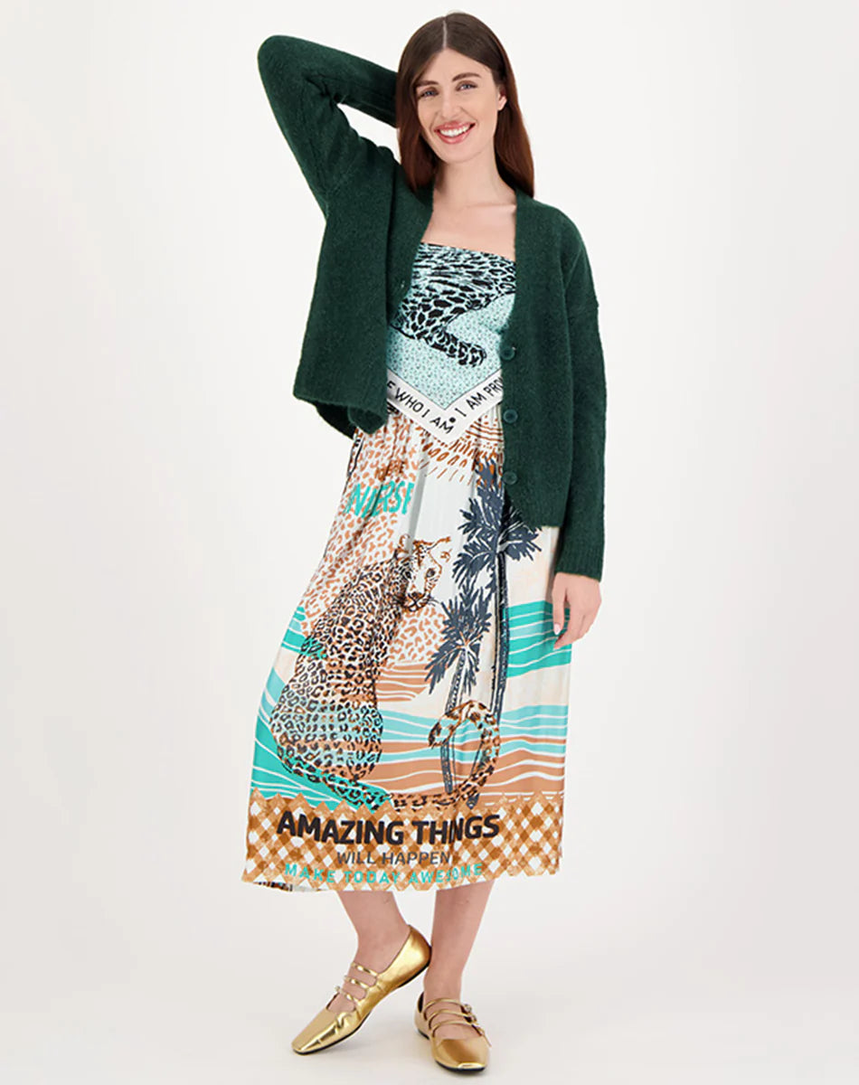 Vanessa Printed Midi Skirt Safari