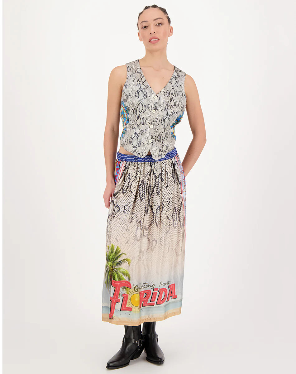 Vanessa Printed Midi Skirts Snake