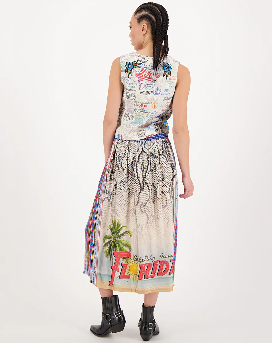 Vanessa Printed Midi Skirts Snake