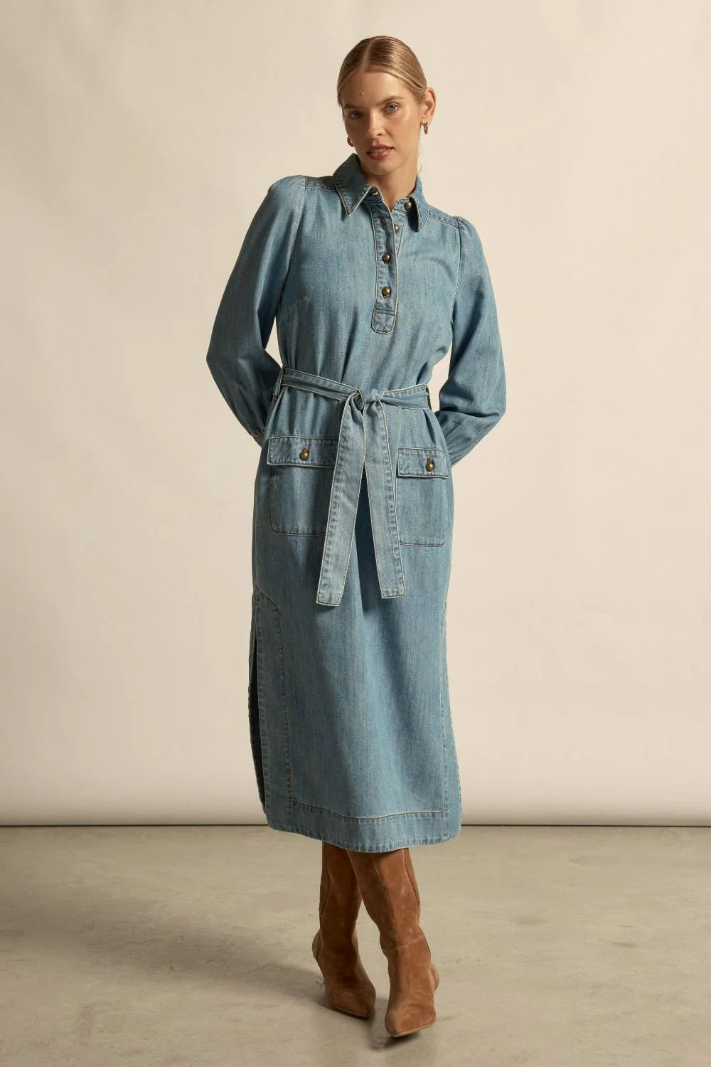 Echelon Dress Light Washed Denim