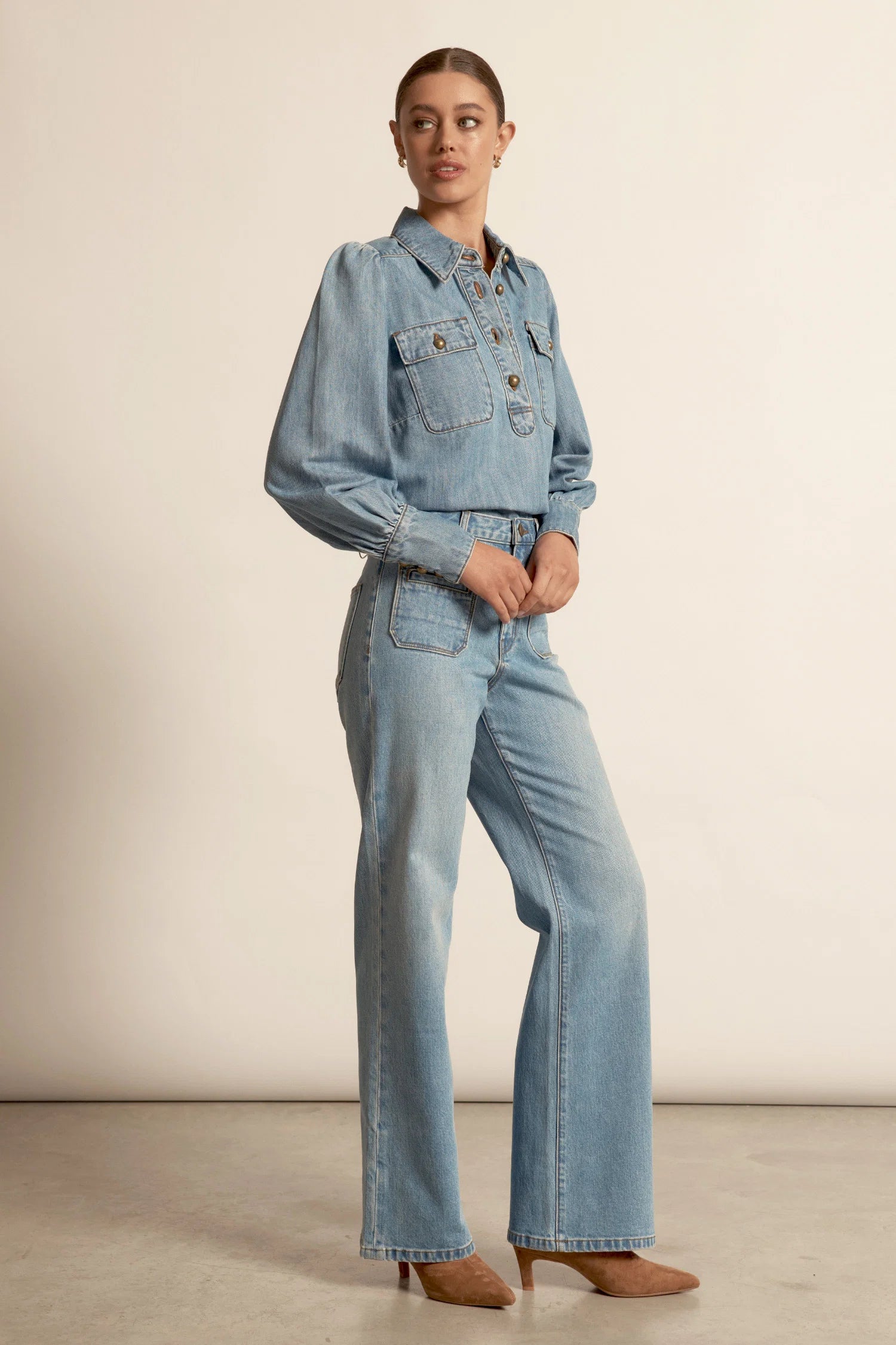 Resonate Top Light Washed Denim