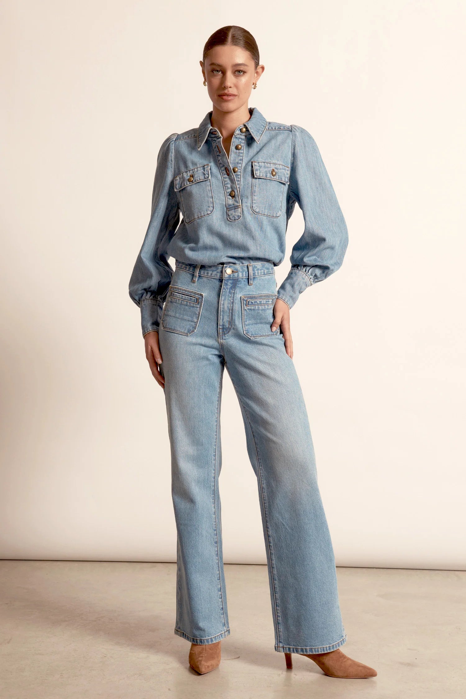 Resonate Top Light Washed Denim