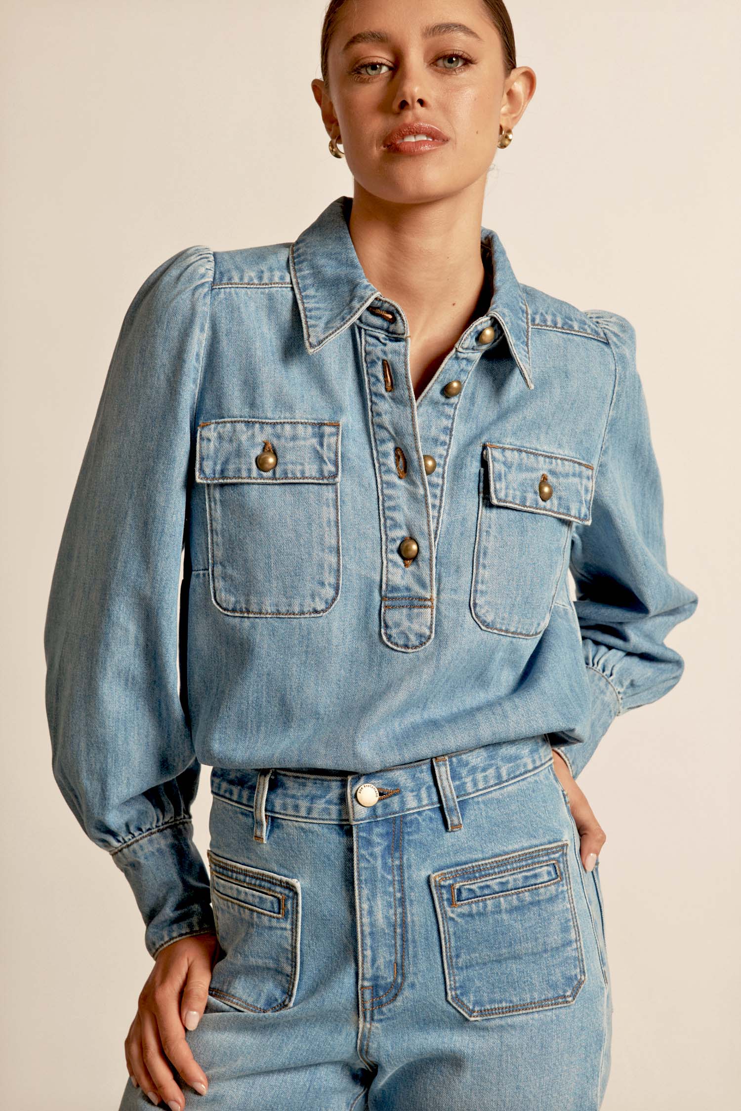 Resonate Top Light Washed Denim