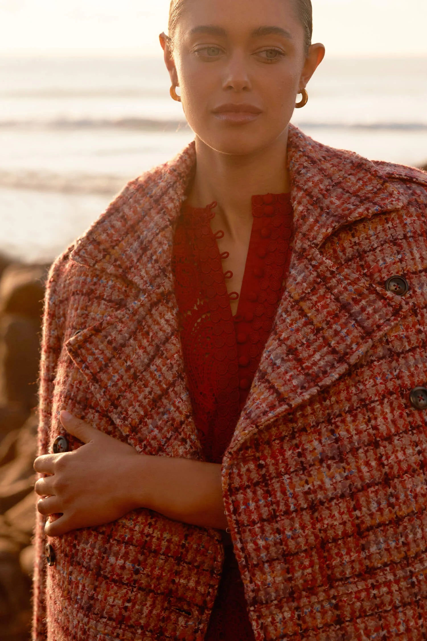 Revel Coat Berry Boucle