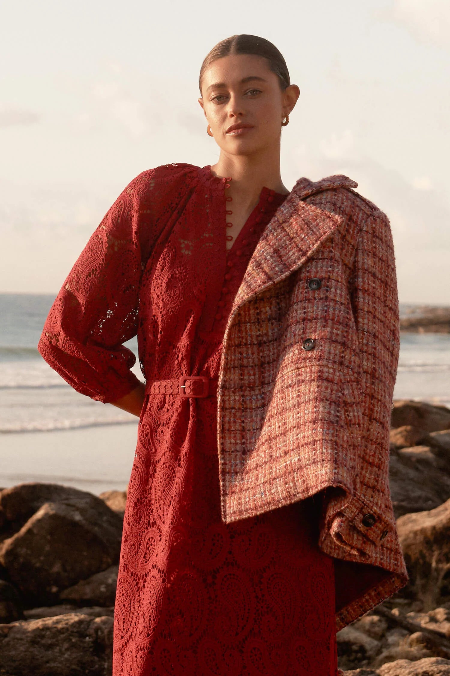 Revel Coat Berry Boucle