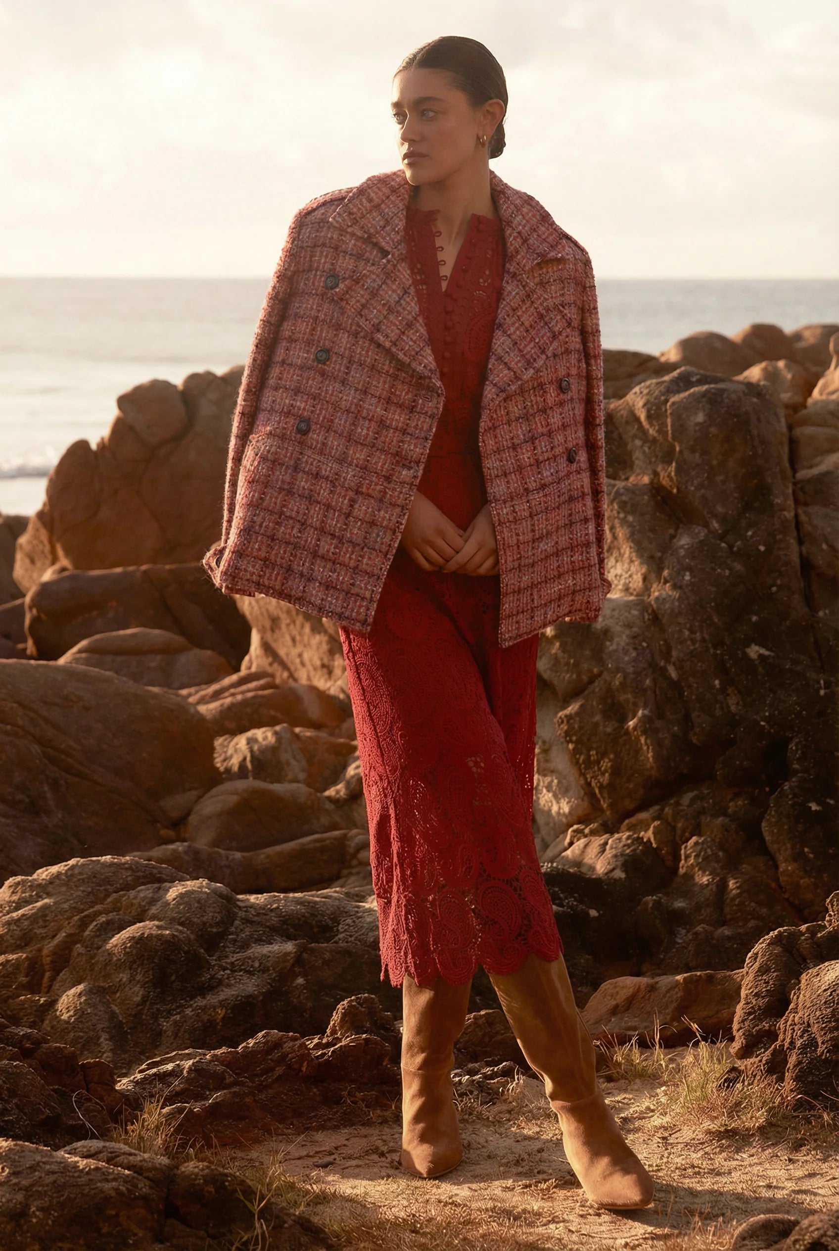 Revel Coat Berry Boucle