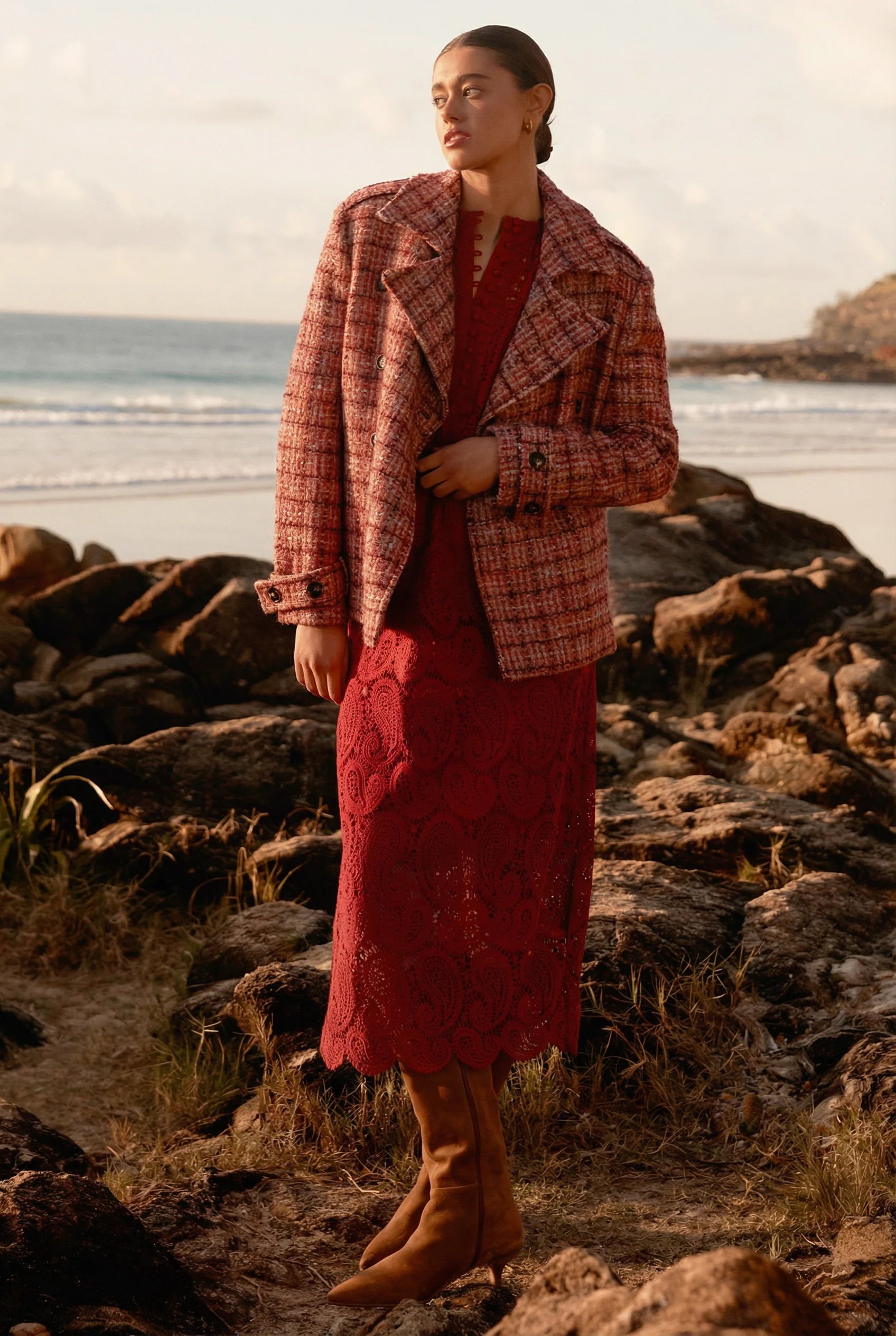 Revel Coat Berry Boucle