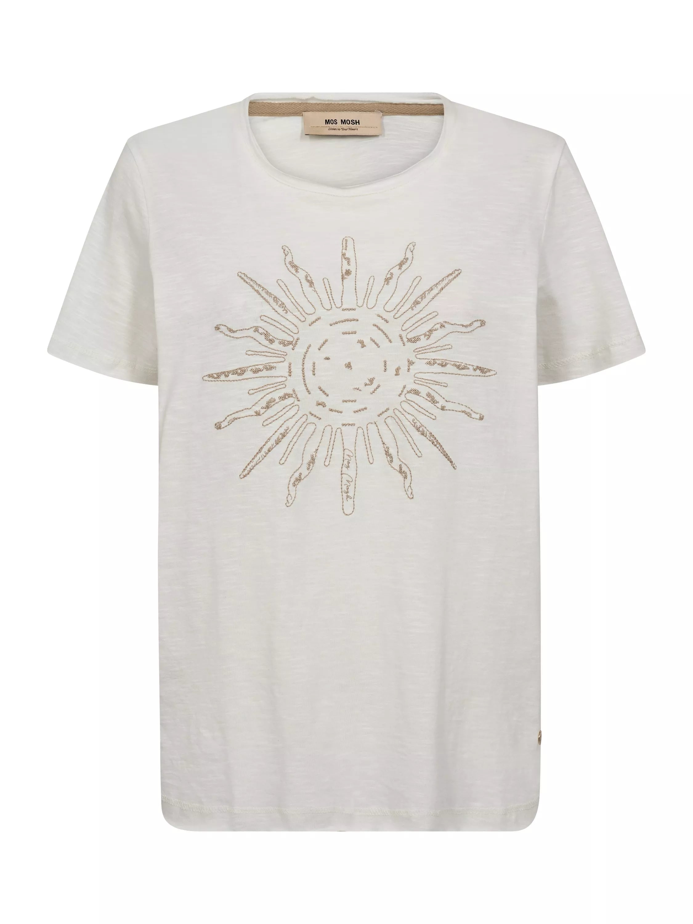 Loren O-SS Embroidery Tee Ecru
