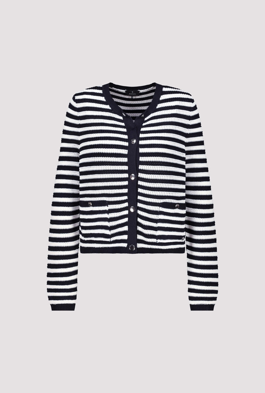 Striped Cardigan Jacket Navy