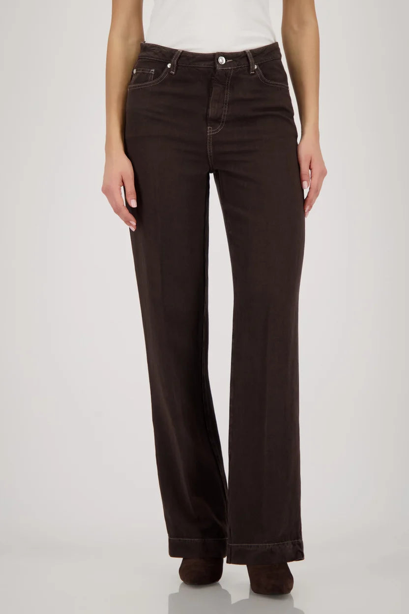 Contrast Seam Pants Brown