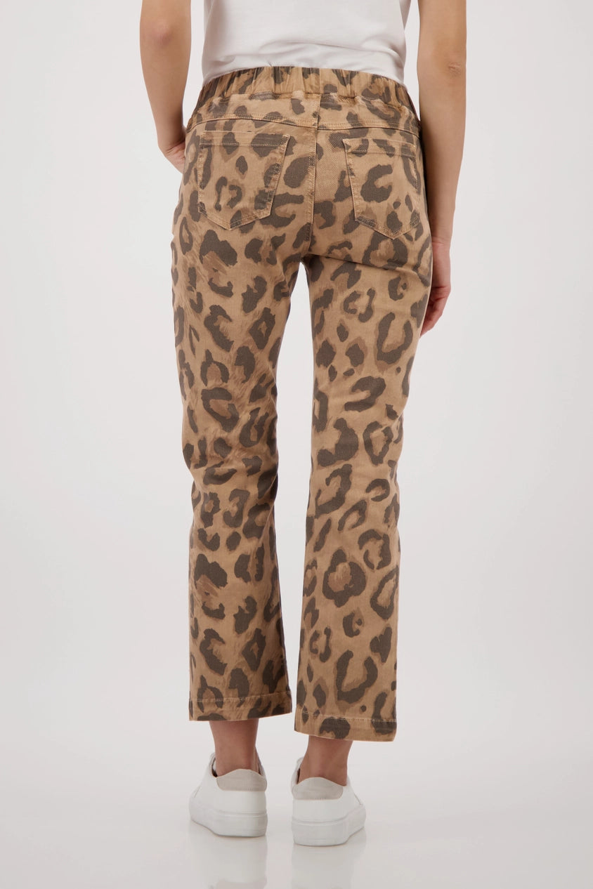 All-Over Leopard Print Pants Brown