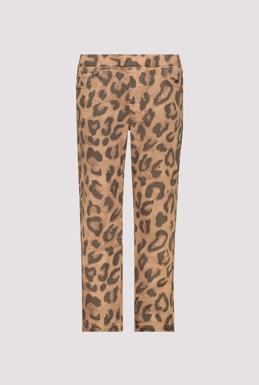 All-Over Leopard Print Pants Brown