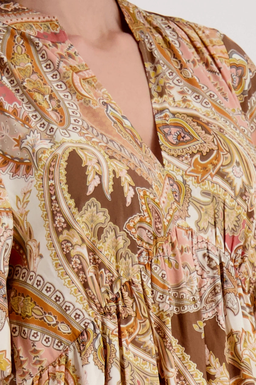Dress W All-Over Mocca