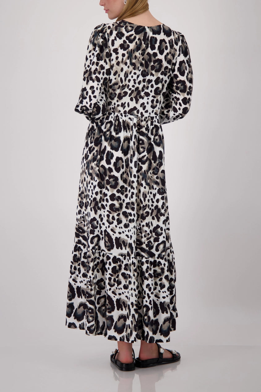 All-Over Leo Print Dress Coffee