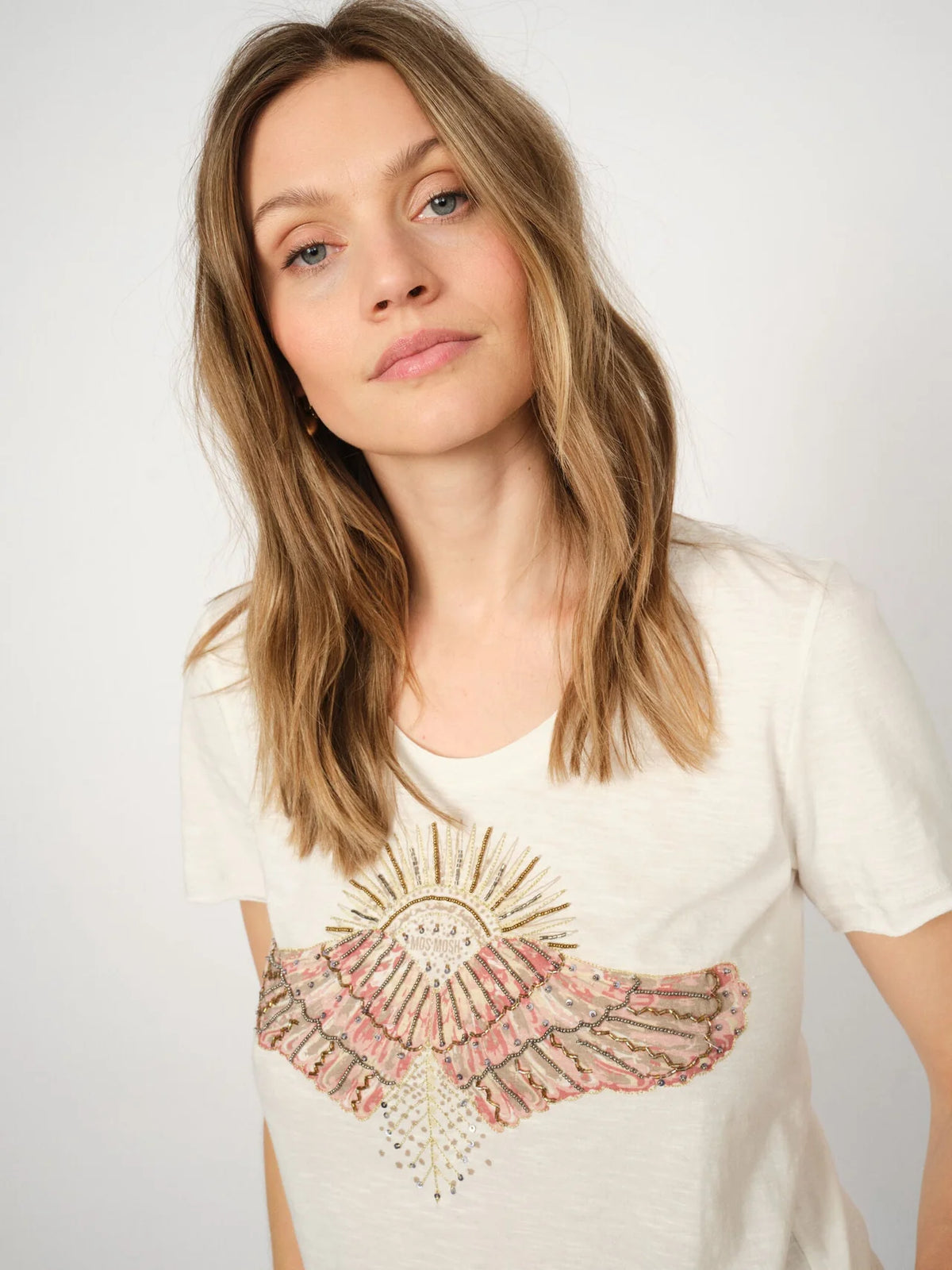 Nadine O-SS Deco Tee Powder Pink