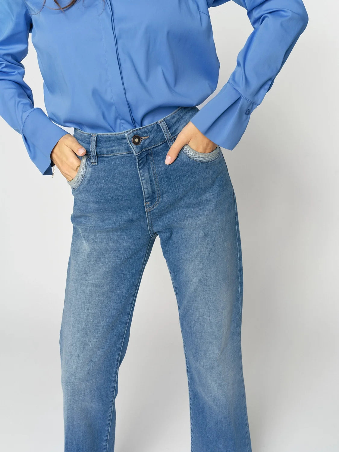 Cecilia Perla Jeans Mid Blue