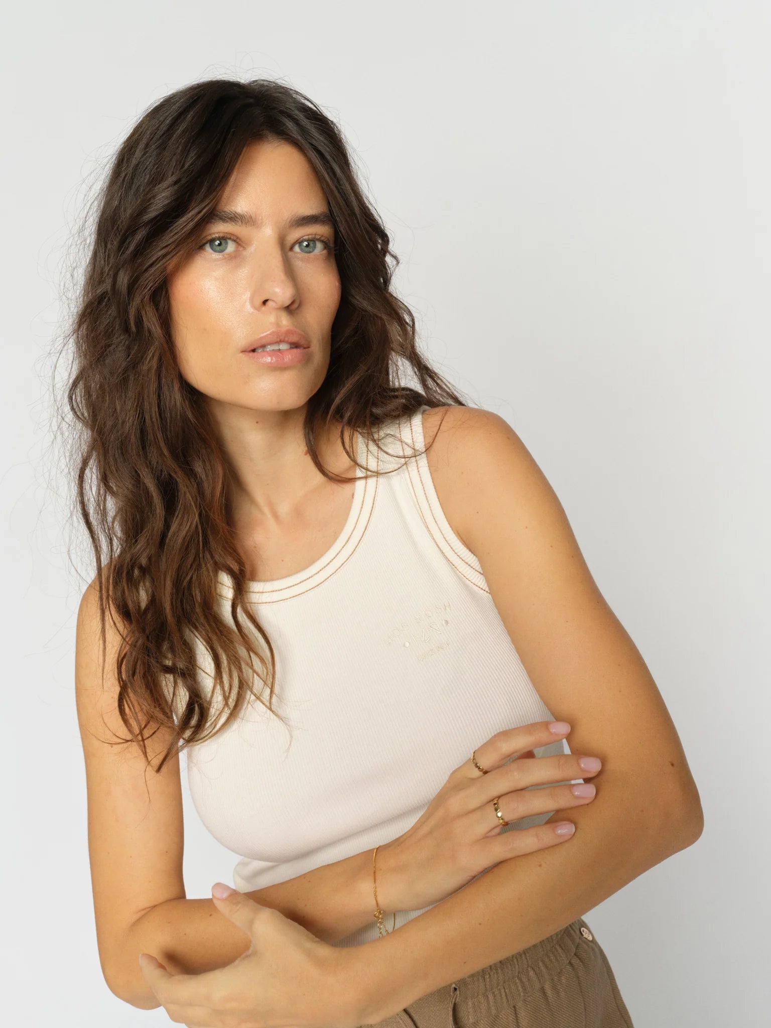 Ara Rib Tank Top Ecru