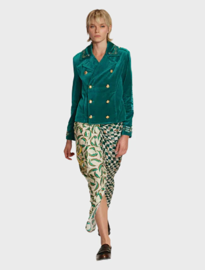 DAPHNE VELVET DB JKT GREEN