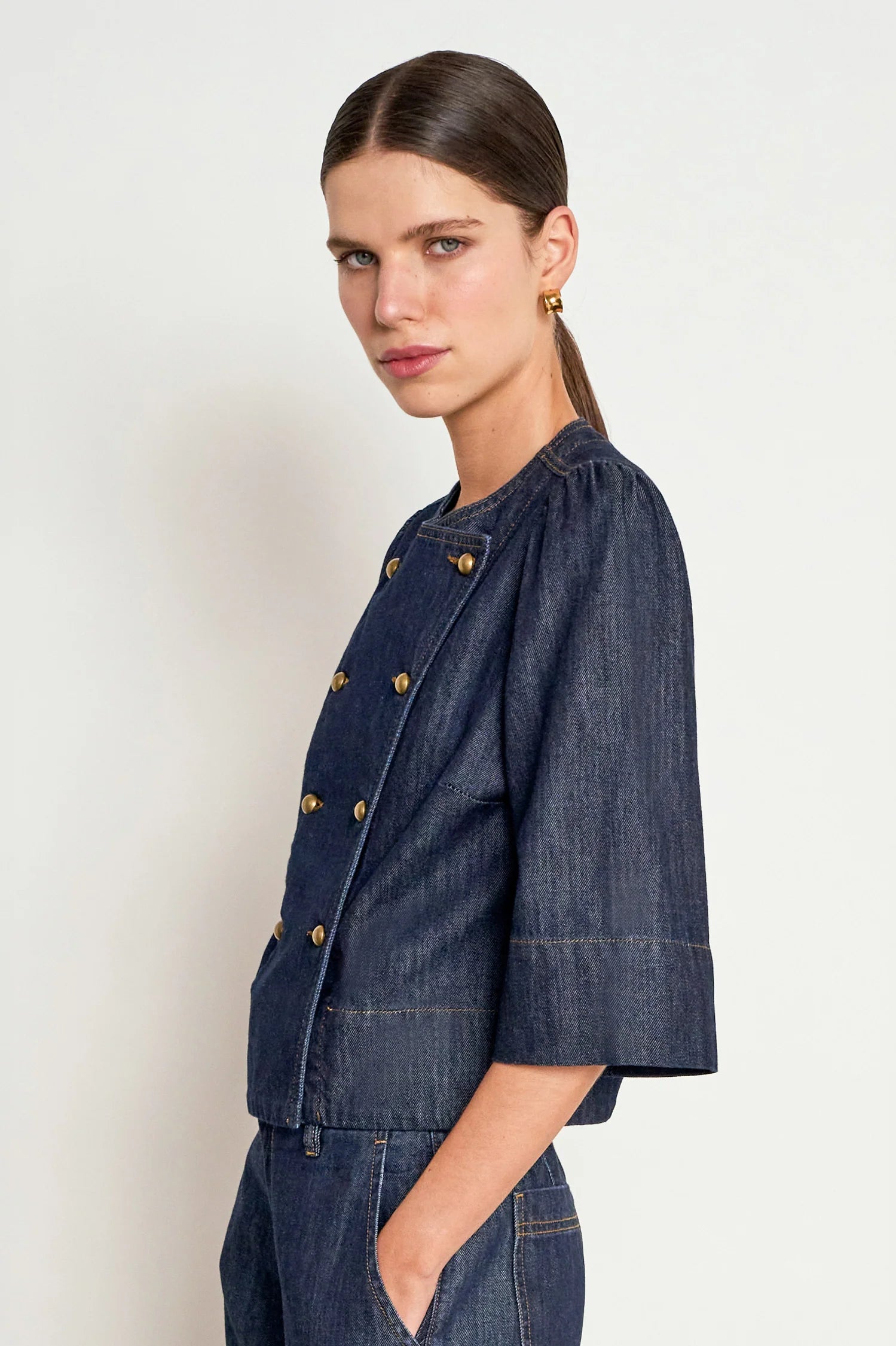 Plunge Jacket Dark Denim