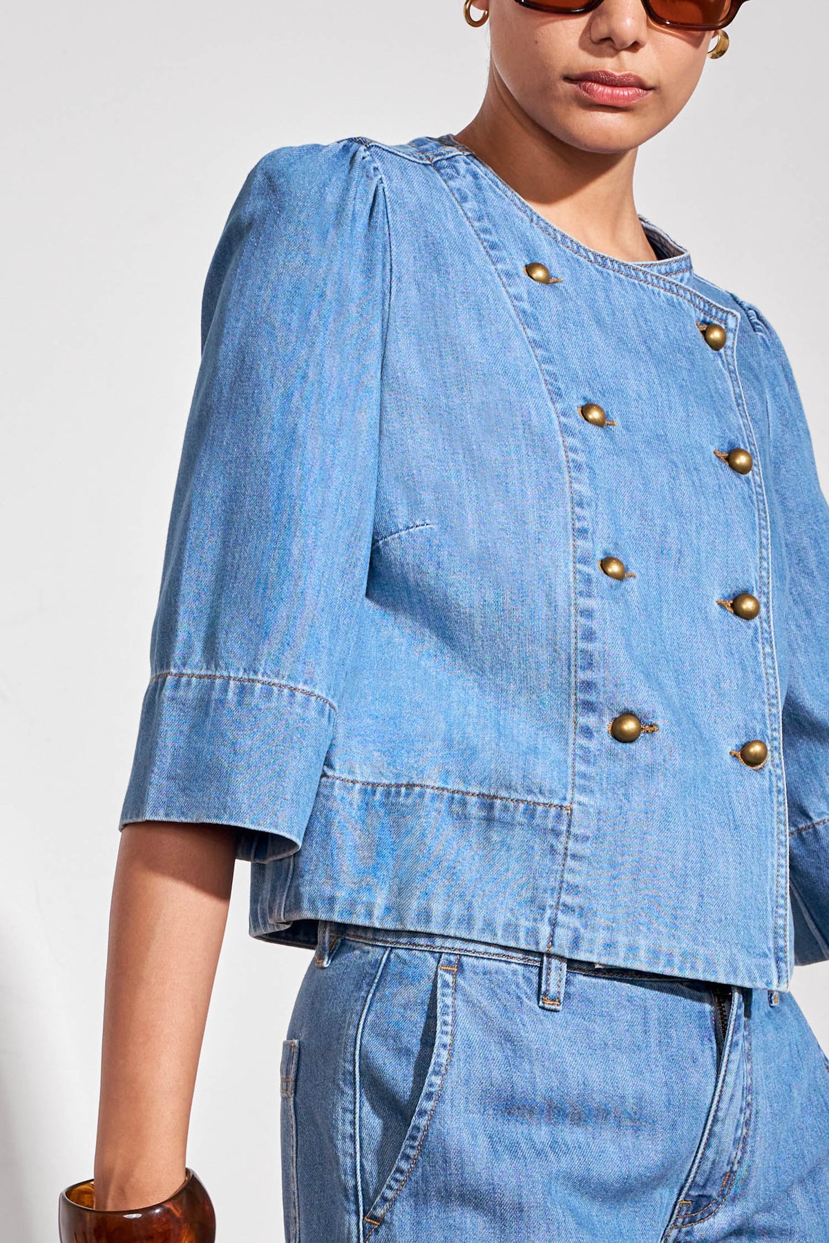 Plunge Jacket Mid Wash Denim