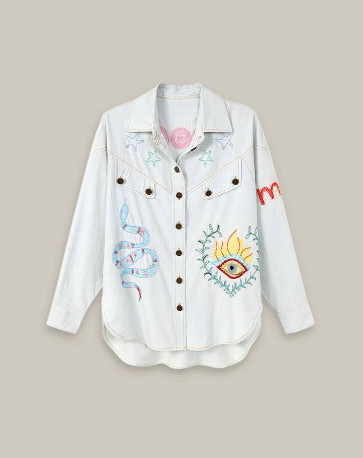 ADELYN DENIM EMB SHIRT