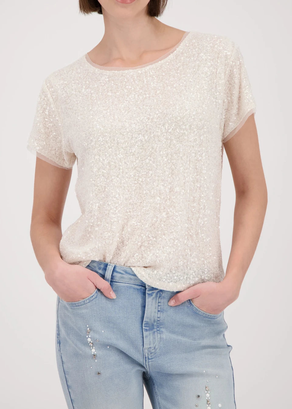 All-Over Sequin T-Shirt Marble