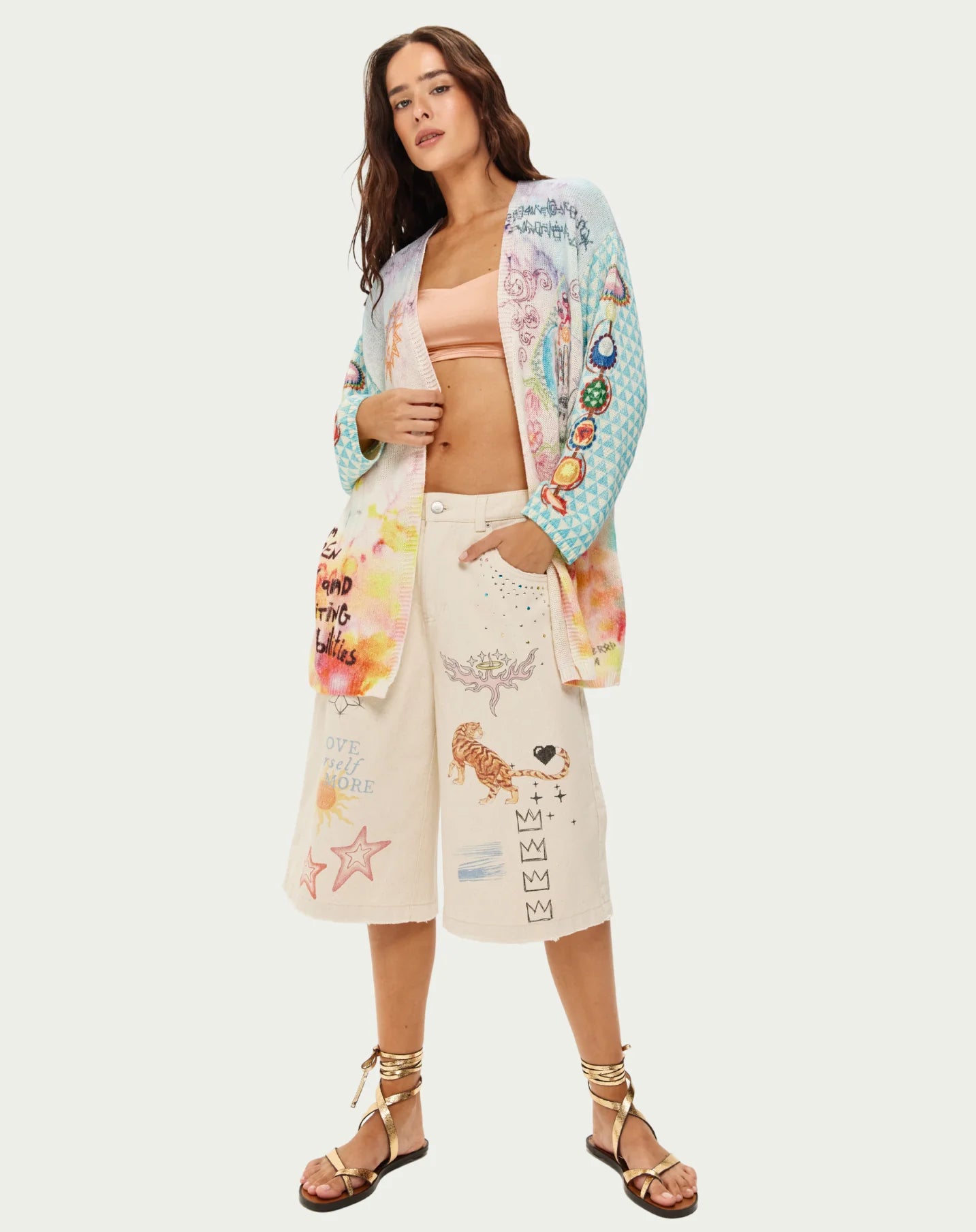 Mykonos Printed Cardigan Runic