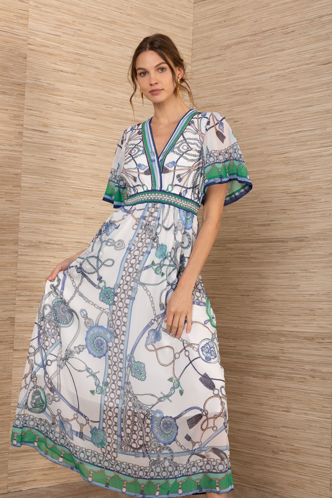 Neve S/S Long Dress - Blue