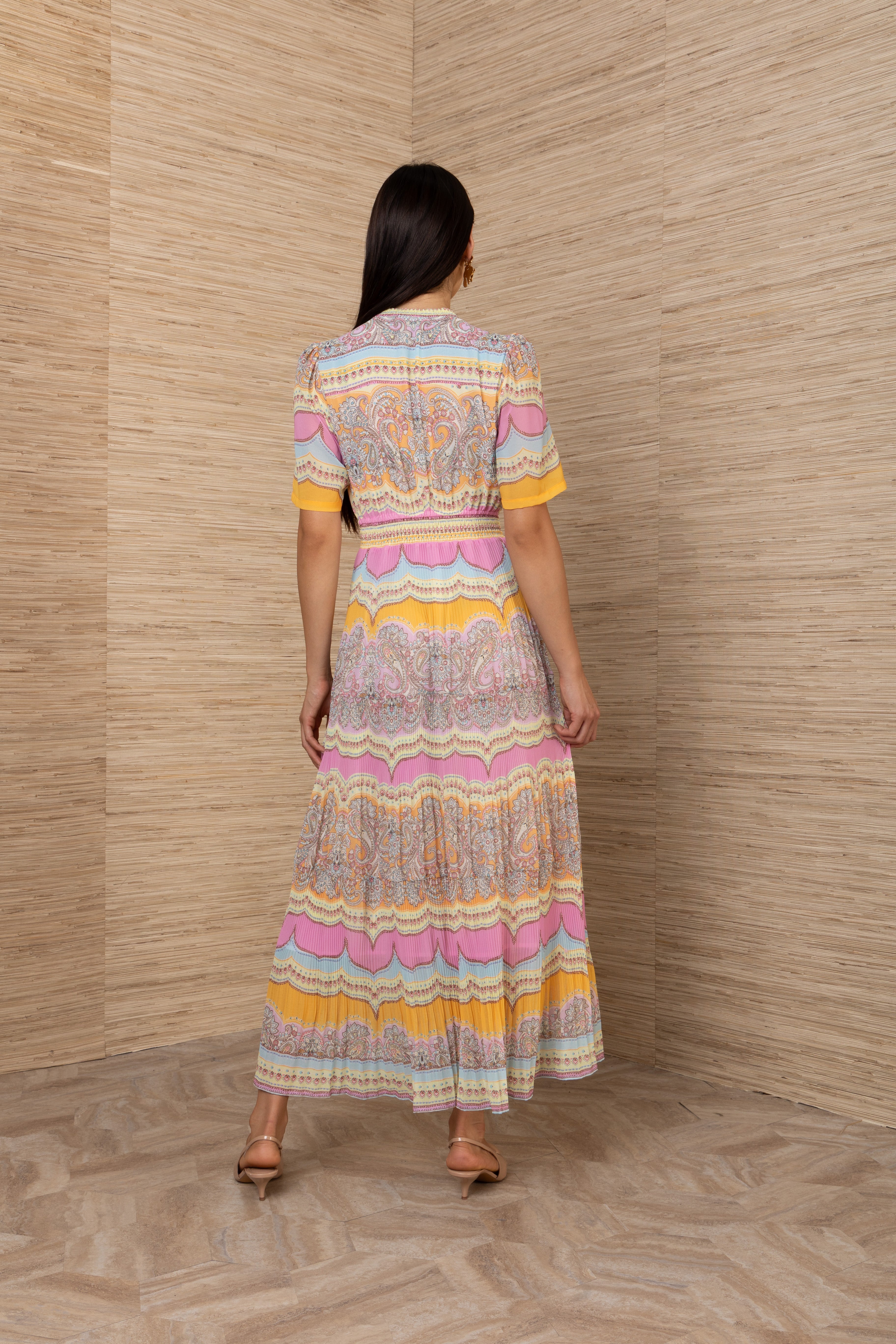 Vale Short Sleeve Maxi Dress Pink