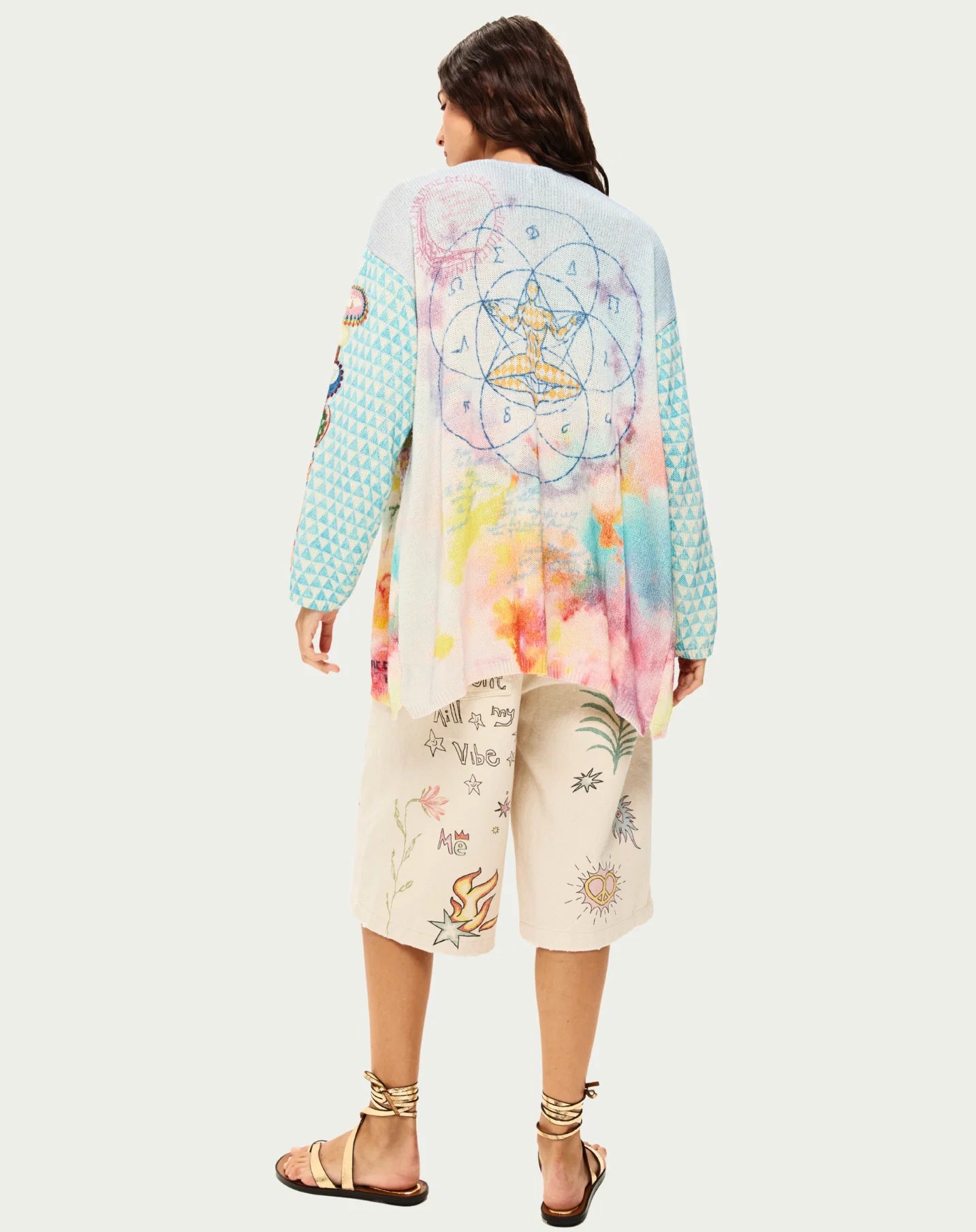 Mykonos Printed Cardigan Runic