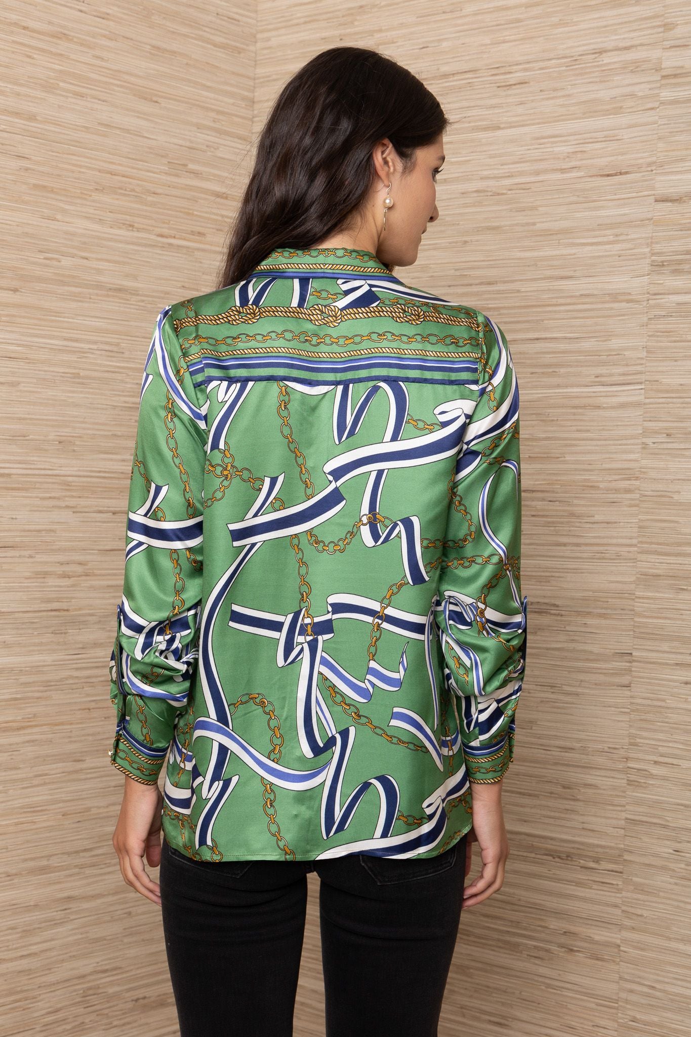 Wilhelmina Long Sleeve Button Up Top