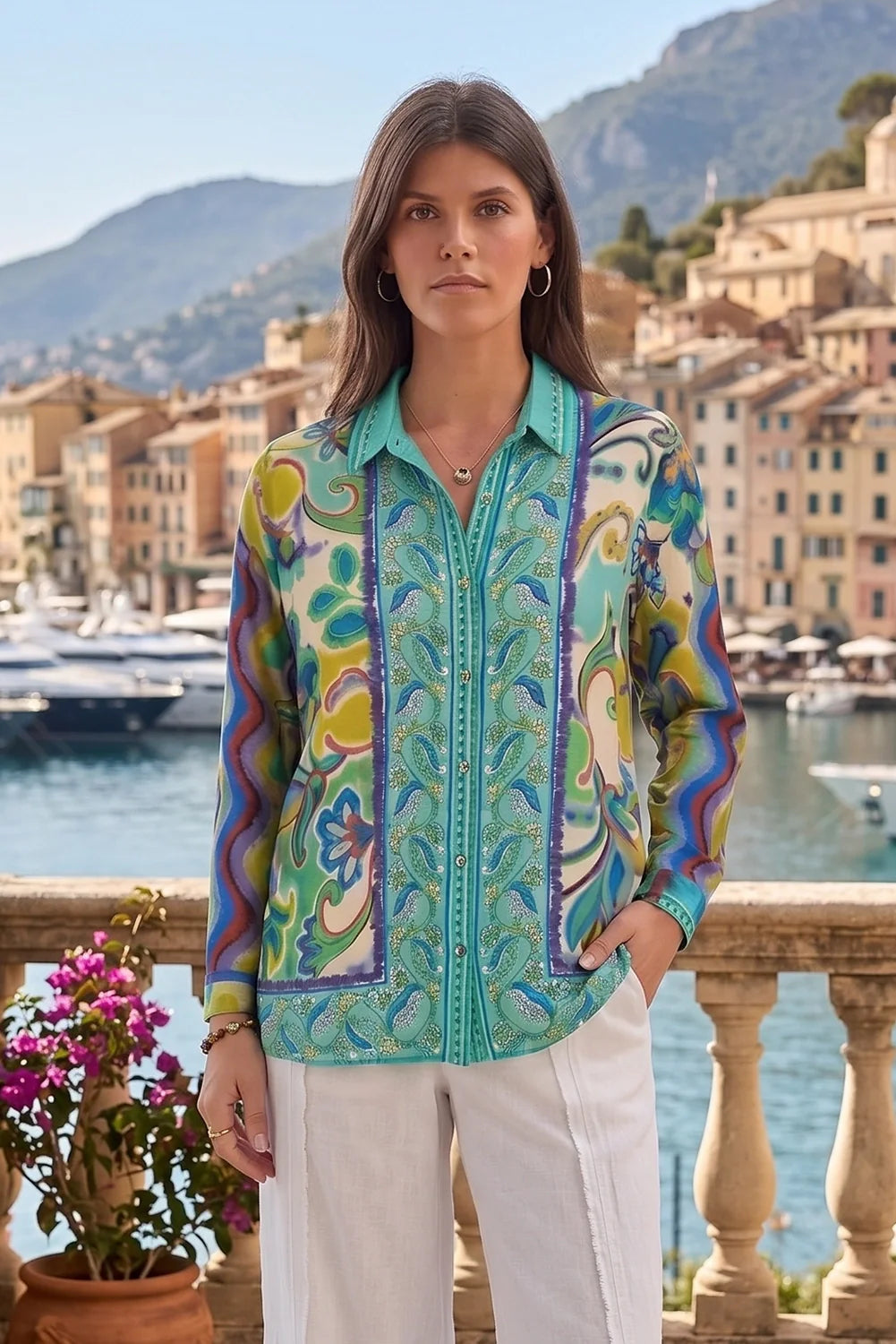 The Audrey Button Up Shirt Rosea