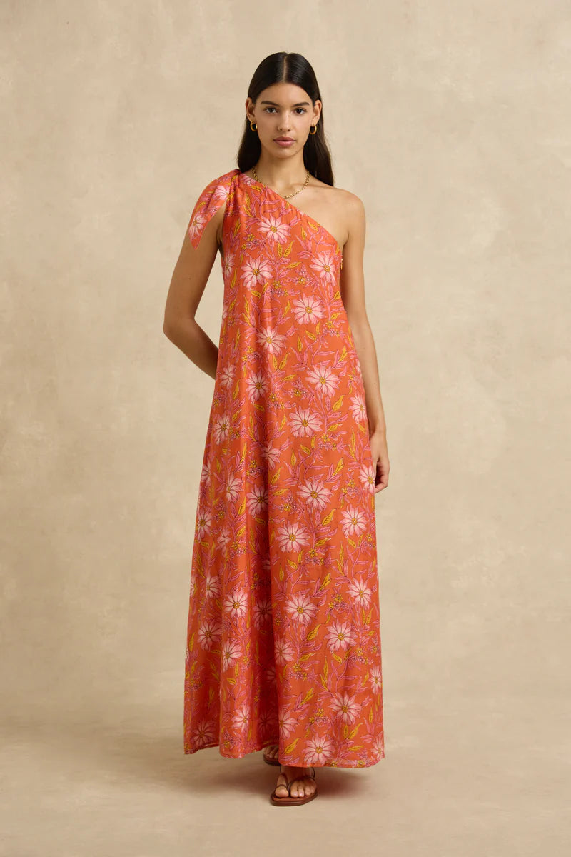 Helena Dress - Spring Daisy Crimson