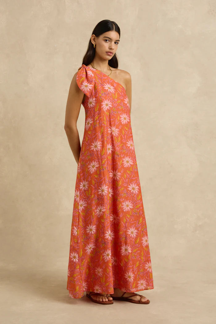 Helena Dress - Spring Daisy Crimson