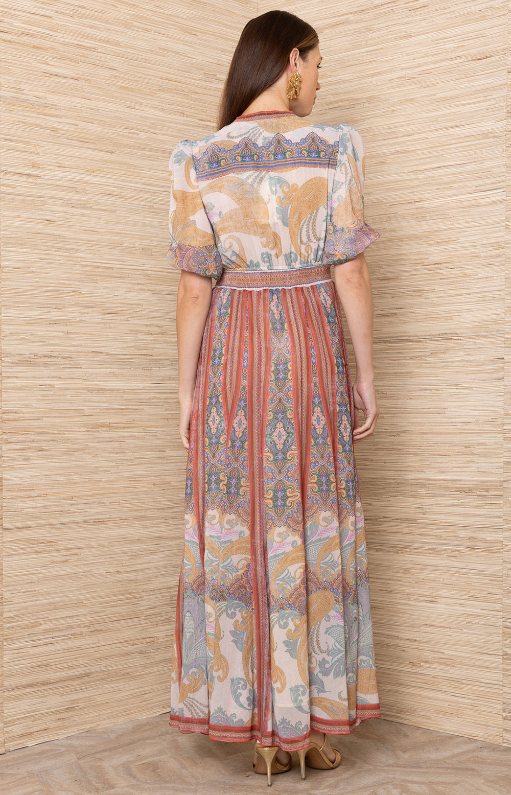 Liliosa Short Sleeve Long Dress Brown