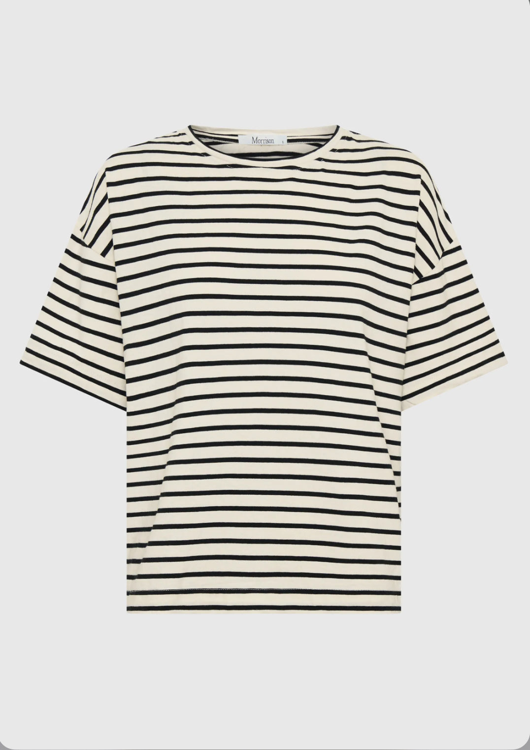 Archie Stripe Tee Black/Cream