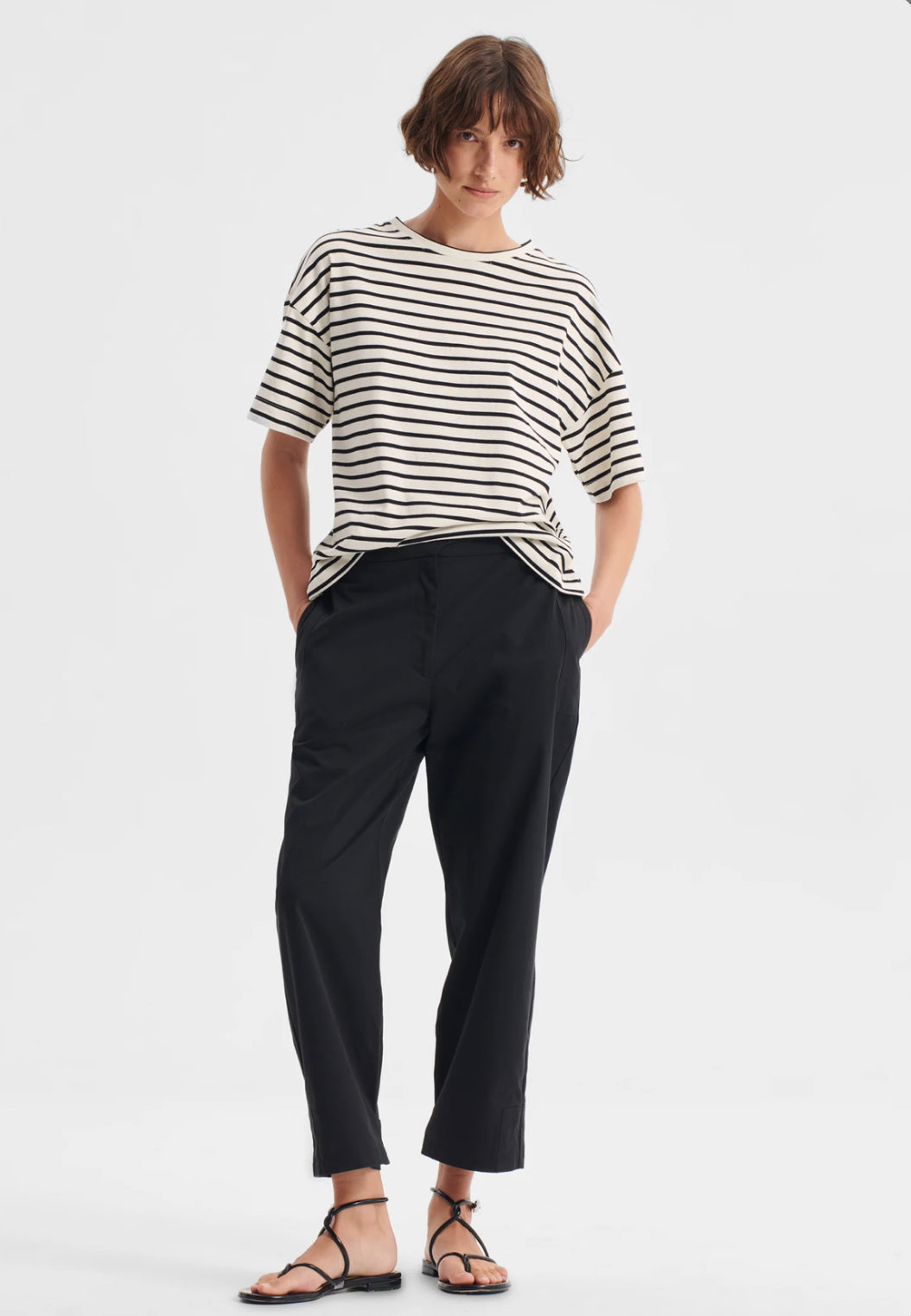 Archie Stripe Tee Black/Cream