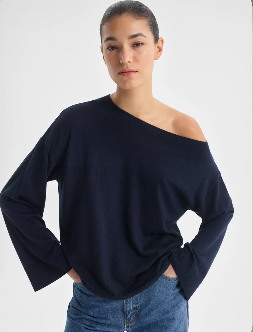 Rhyan Knit Pullover Navy