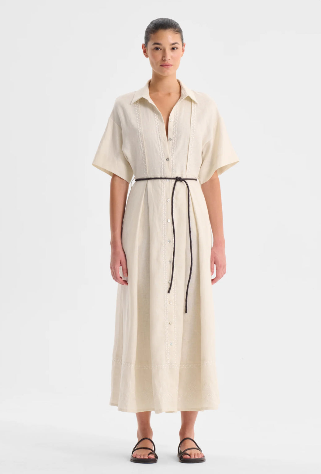 Maisey Linen Dress Ecru