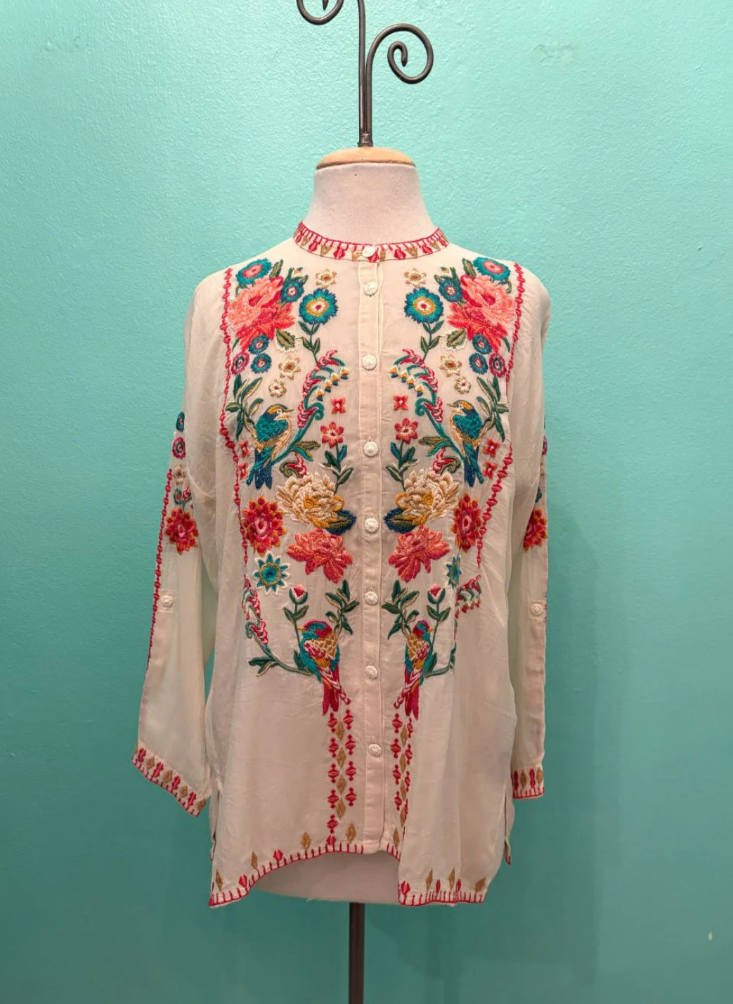 The Audrey Mandarin Collar Shirt Madeli