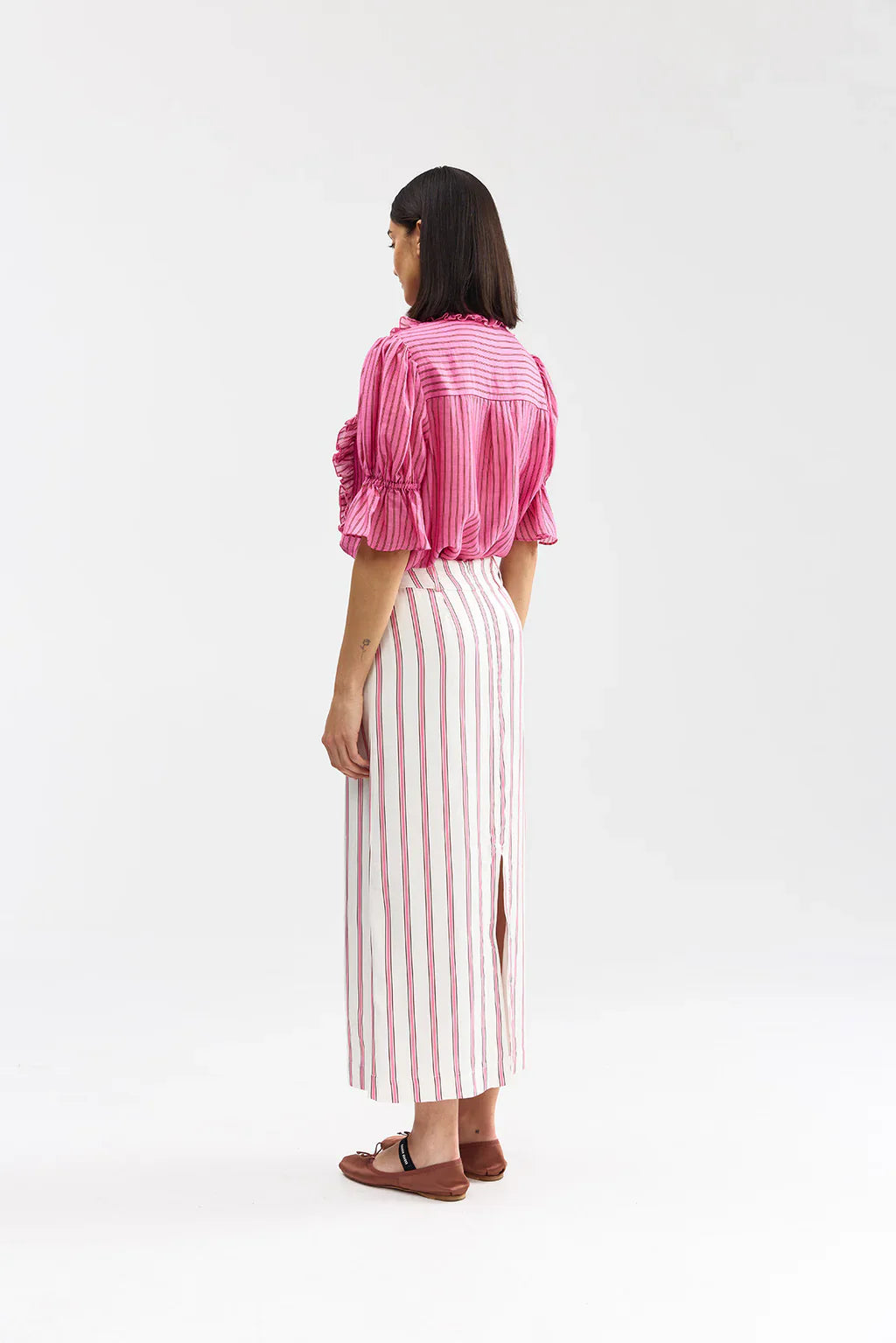 Leonie Blouse Poppy Bark Stripe